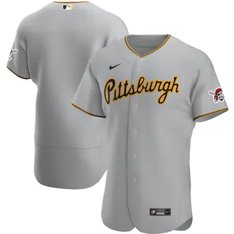 mens nike gray pittsburgh pirates road authentic team jerse